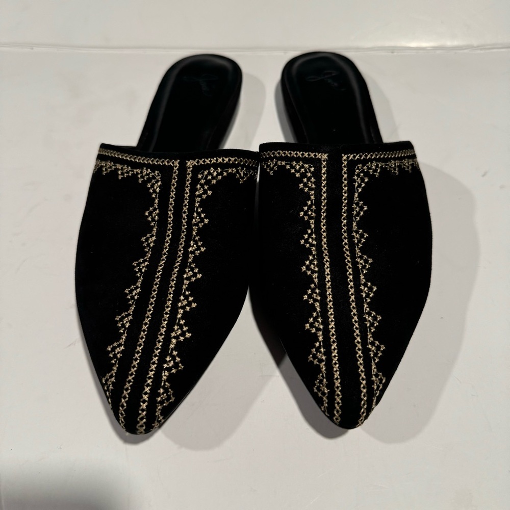 Joie Adia Mules  Embroidered Pointed Toe Flats Shoes Size 37